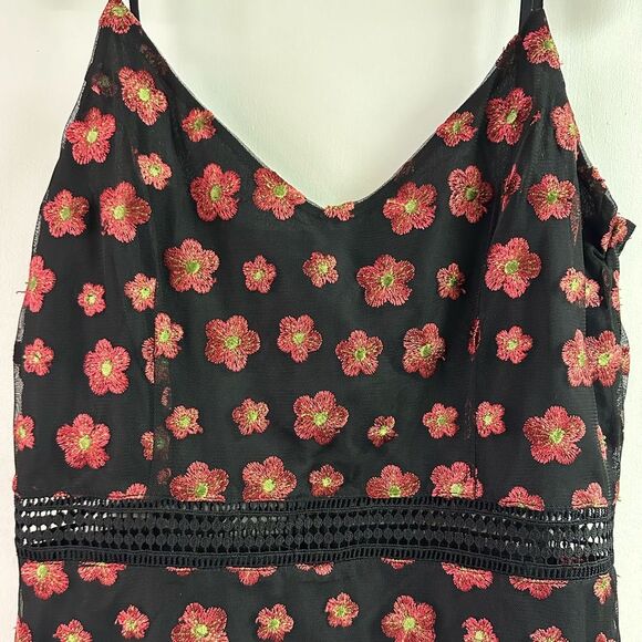 Jack by BB Dakota Magic Hour Black Embroidered Midi Dress Size 8 - Picture 9 of 13